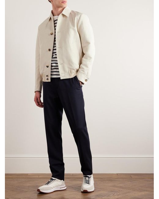 Loro Piana Natural André Rain System Linen Bomber Jacket for men