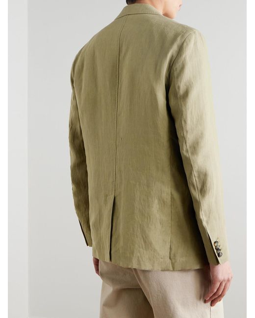 Orlebar Brown Green Garret Unstructured Linen Suit Jacket for men