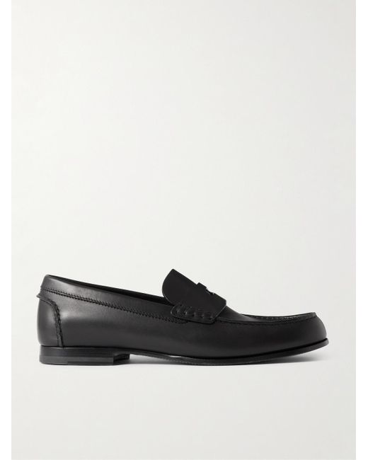Dunhill Heddon Flex Pennyloafers aus Leder in Black für Herren