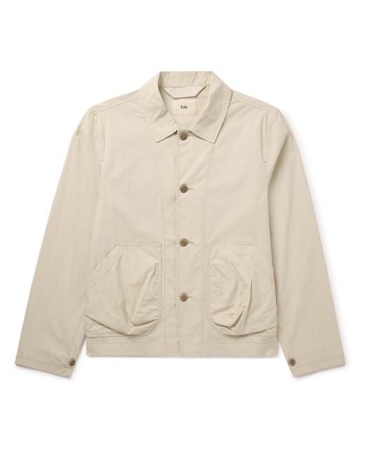 Folk Natural Prism Crinkled Cotton-blend Poplin Jacket for men