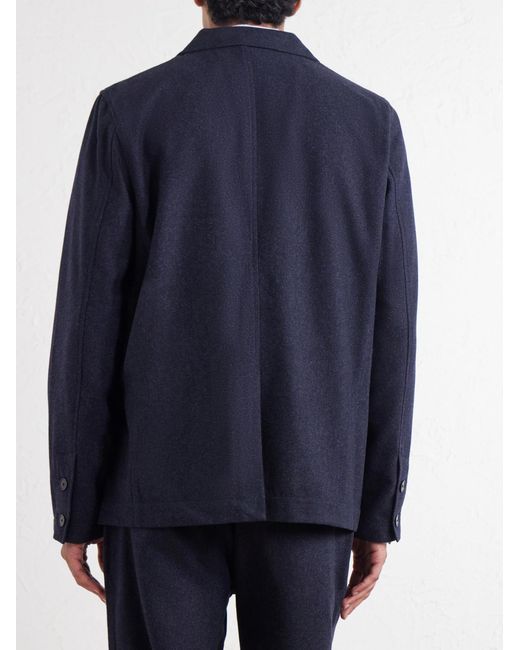Folk Blue Assembly Mélange Wool-Blend Suit Jacket for men