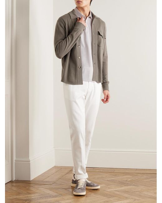 Canali Polohemd aus Baumwoll-Piqué in White für Herren