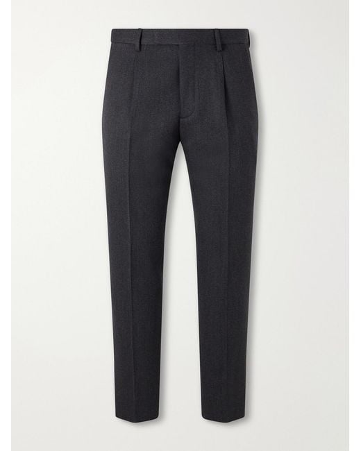 Zegna Blue Straight-Leg Wool And Cashmere-Blend Twill Trousers for men
