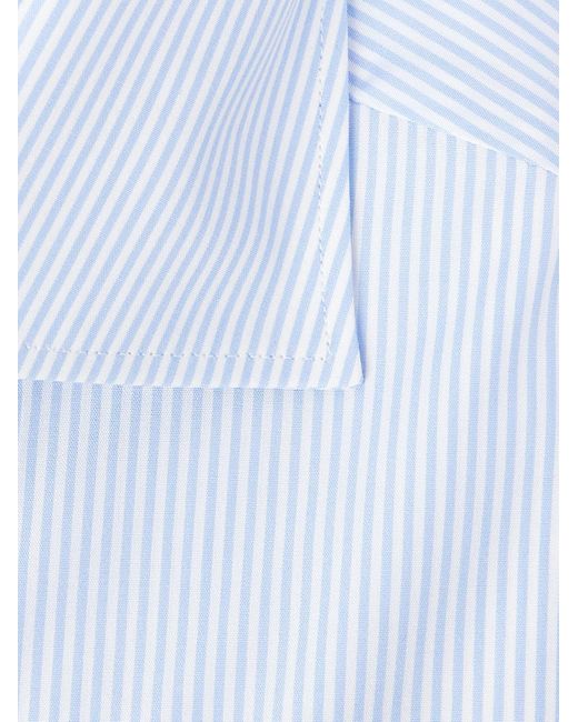 Zegna Blue Striped Cotton Shirt for men