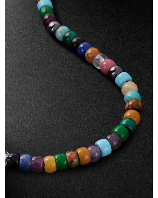 Carolina Bucci Black Moonbow 18-karat Gold Multi-stone Beaded Necklace for men