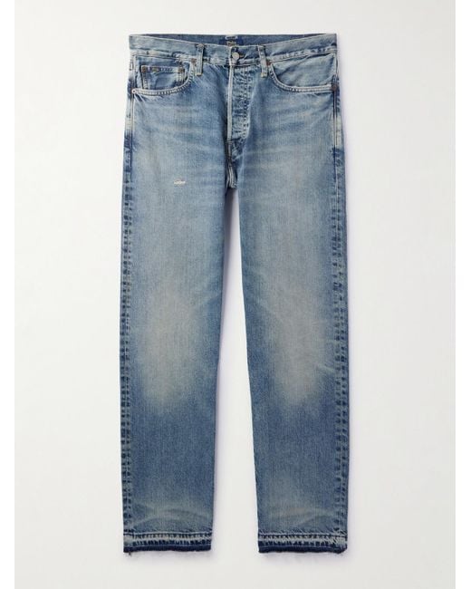 Jeans a gamba dritta in denim riciclato effetto consumato Heritage di Polo Ralph Lauren in Blue da Uomo