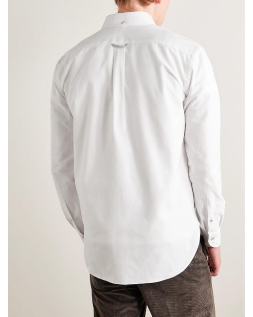 Eleventy Hemd aus Baumwoll-Oxford mit Button-Down-Kragen in White für Herren