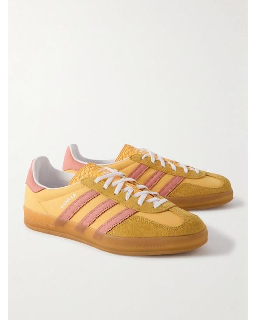 Sneakers in shell con finiture in pelle e camoscio Gazelle Indoor di Adidas Originals in Yellow da Uomo