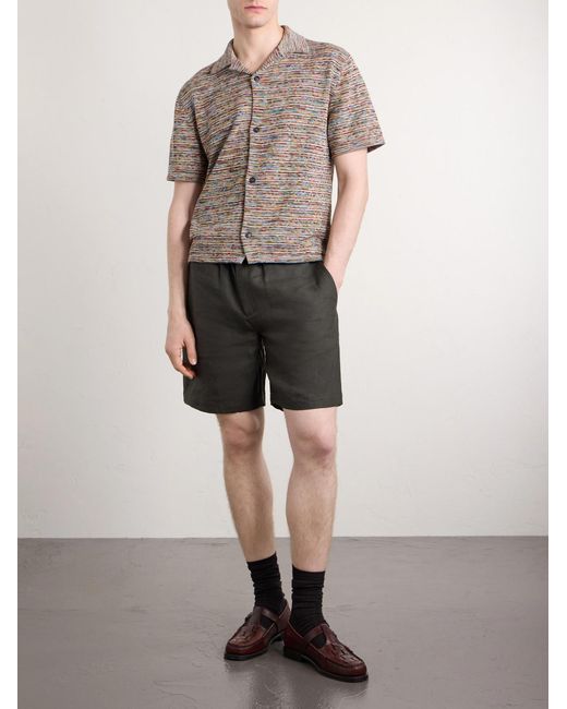 Paul Smith Gray Camp-Collar Knitted Cotton Shirt for men