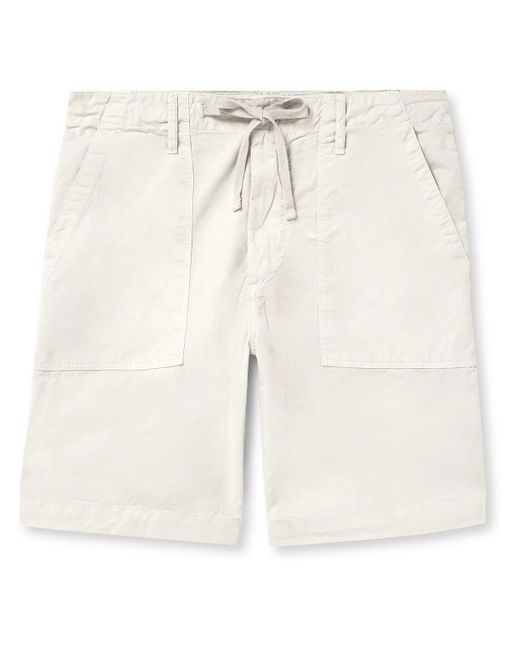 Hartford White Fatigue Straight-leg Cotton Shorts for men