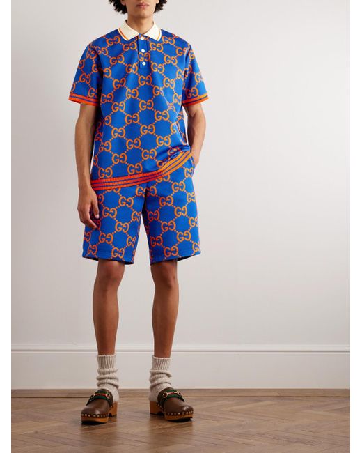 Gucci Weit geschnittene Shorts aus Jacquard-Strick mit Kordelzugbund in Blue für Herren
