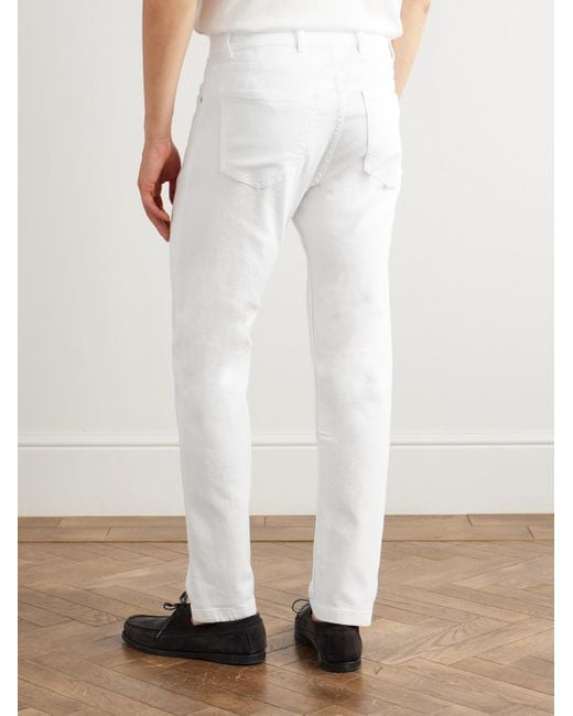 Eleventy White Slim-Fit Straight-Leg Jeans for men
