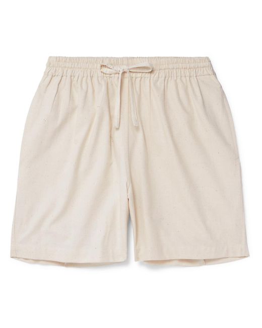 Kardo Natural Olbia Straight-leg Cotton Drawstring Shorts for men