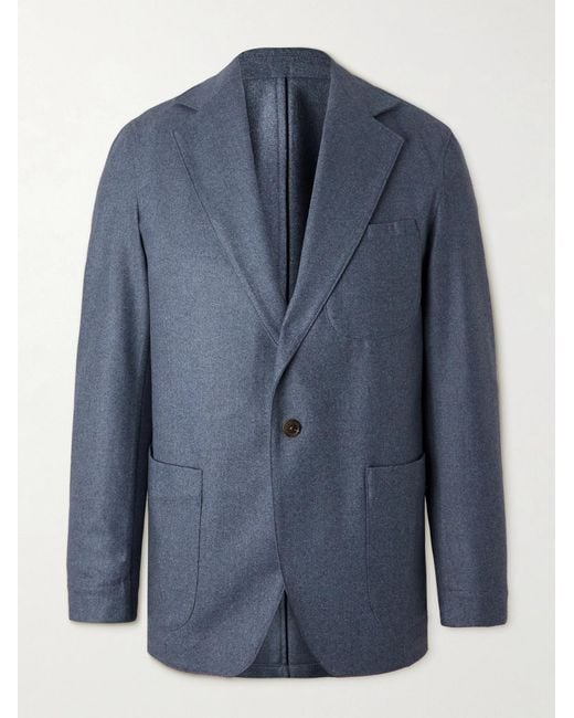 STÒFFA Blue Wool-Flannel Blazer for men