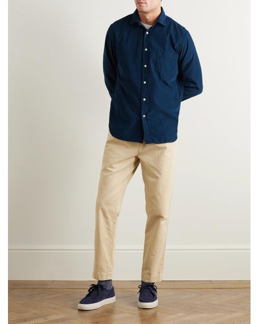 Hartford Blue Paul Cotton-corduroy Shirt for men