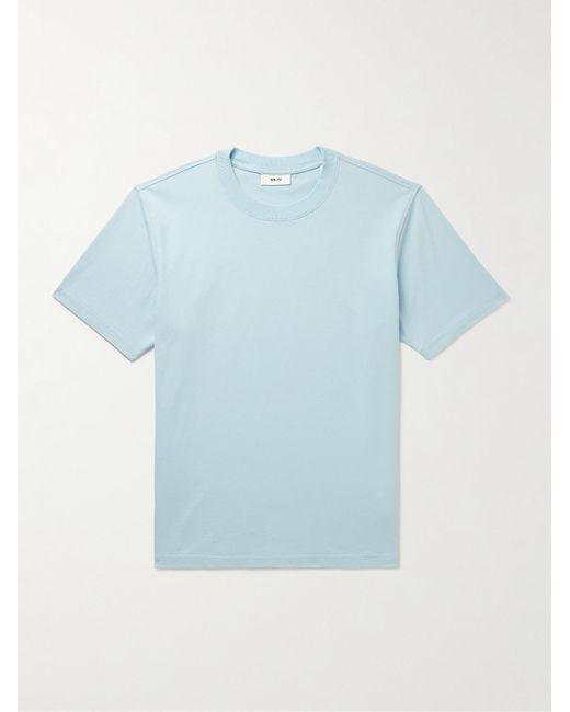 T-shirt in jersey di cotone Pima Adam 3209 di NN07 in Blue da Uomo