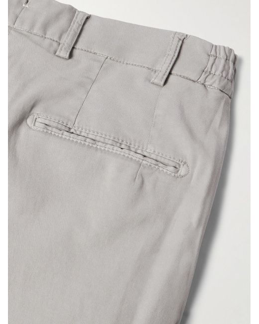 Pantaloni chino a gamba dritta in twill di misto lyocell e cotone stretch di Thom Sweeney in Gray da Uomo