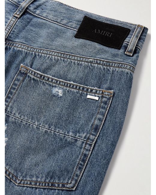 Jeans A Gamba Dritta Effetto Consumato Con Inserti Mx1 di Amiri in Blue da Uomo