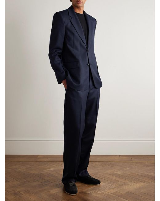 FRAME Blue Straight-leg Virgin Wool Trousers for men