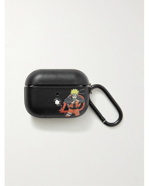 Montblanc Black Naruto Printed Full-grain Leather Airpods Case for men