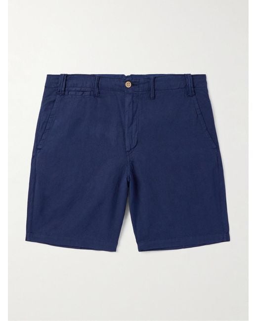Polo Ralph Lauren Blue Straight-leg Linen And Cotton-blend Shorts for men