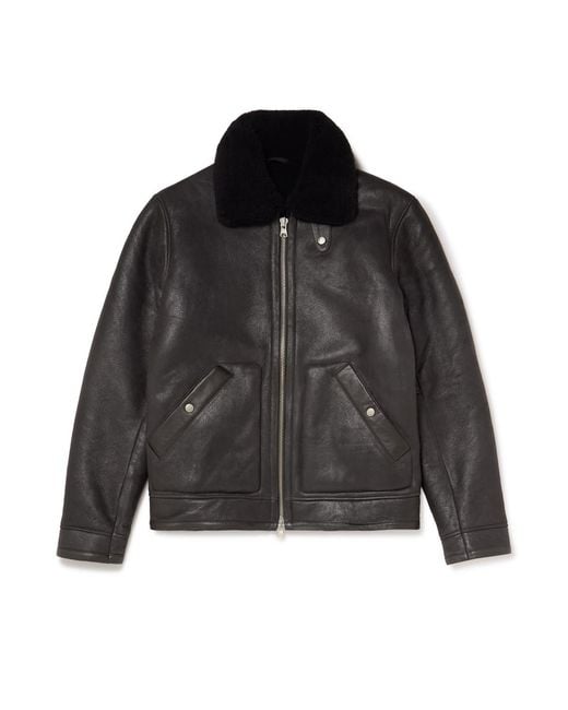 NN07 Black Atkinson 8173 Shearling Bomber Jacket for men