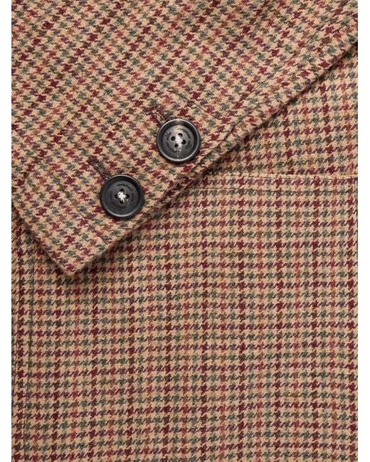 Massimo Alba Brown Baglietto Checked Houndstooth Wool-Blend Blazer for men