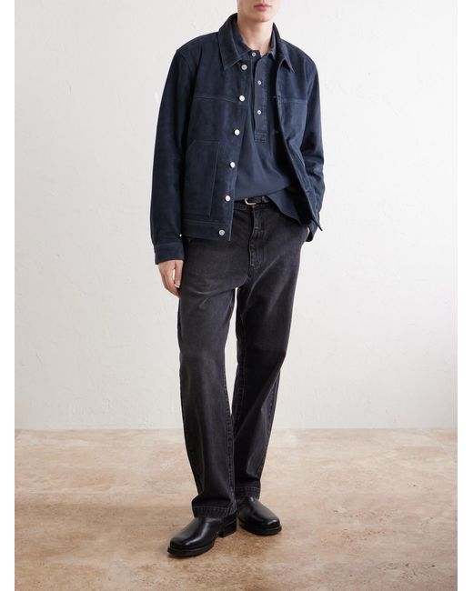 Officine Generale Blue Loki Suede Jacket for men