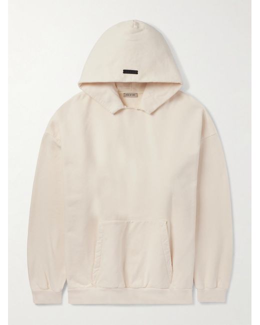 Fear Of God Natural Logo-Appliquéd Cotton-Jersey Hoodie for men