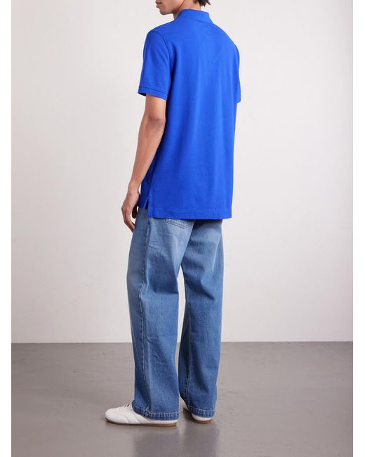 Canada Goose Blue Beckley Logo-Appliquéd Paneled Cotton-Piqué Polo Shirt for men