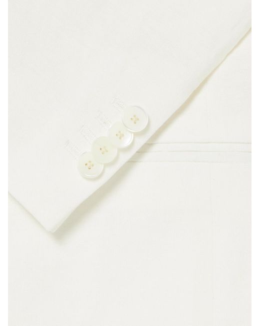 Mr P. Natural Double-Breasted Linen Tuxedo Jacket for men