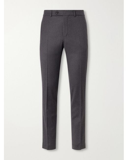 Slowear Gray Straight-Leg Wool-Blend Trousers for men