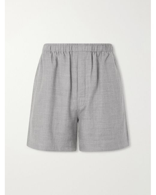 The Elder Statesman Gray Cashmina Straight-Leg Wool And Cashmere-Blend Shorts for men