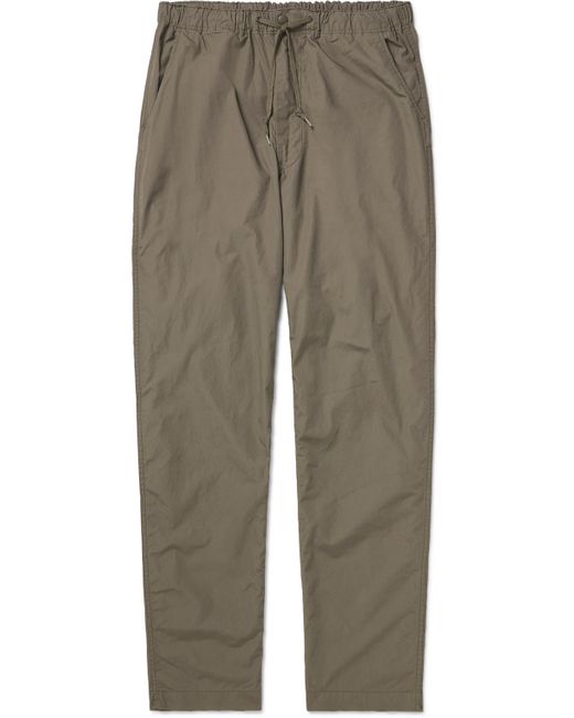 Orslow Green New Yorker Tapered Cotton Drawstring Trousers for men