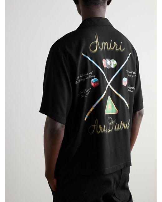 Amiri Black Pool Cue Bowling Shirt for men