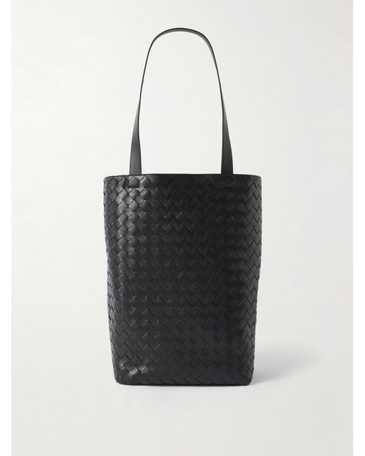 Bottega Veneta Black Small N/s Intrecciato Leather Tote Bag for men