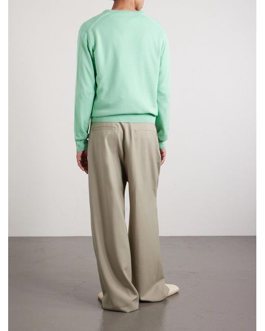 Cashmere And Silk-Blend Sweater di Auralee in Green da Uomo