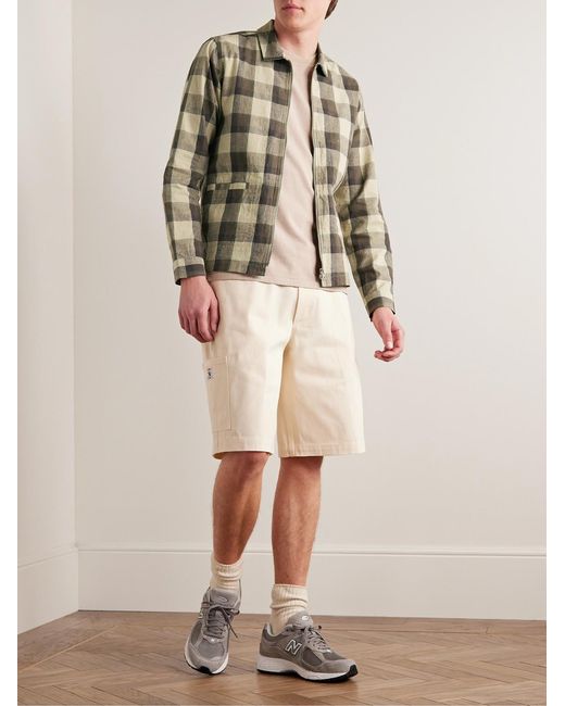 Folk Natural Signal Checked Linen And Cotton-Blend Blouson Jacket for men