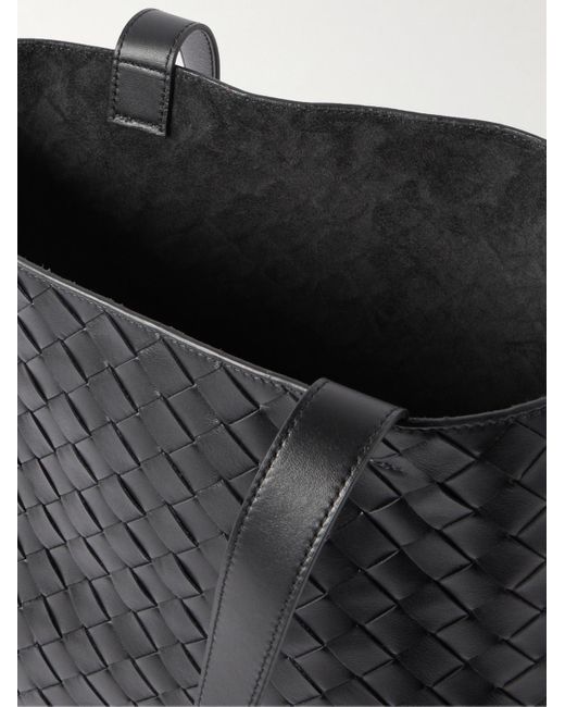Bottega Veneta Black Small N/s Intrecciato Leather Tote Bag for men