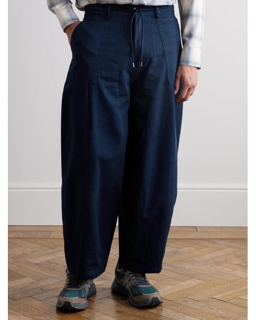 FRIZMWORKS Balloon Barrel-Hose aus Baumwoll-Twill mit Kordelzugbund in Blue für Herren