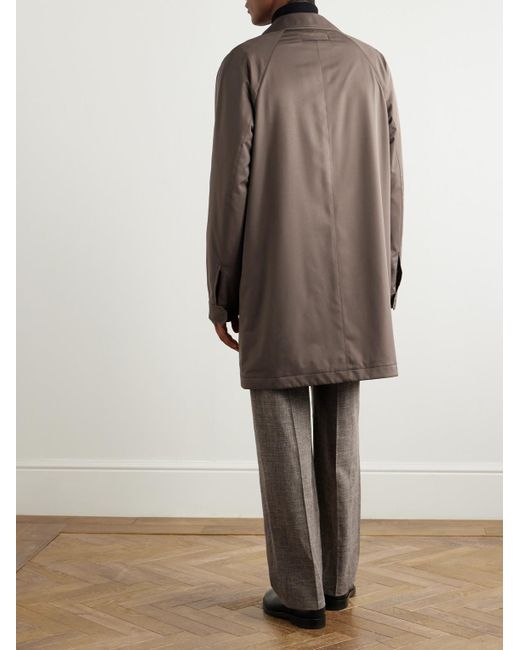 Zegna Brown Motorin 300Cc Satin-Twill Jacket for men