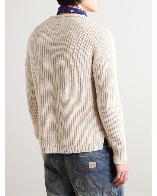 RRL Natural Ribbed Linen And Cotton-blend Sweater for men
