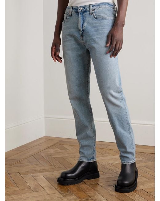 Agolde Blue Curtis Slim-Fit Straight-Leg Distressed Jeans for men