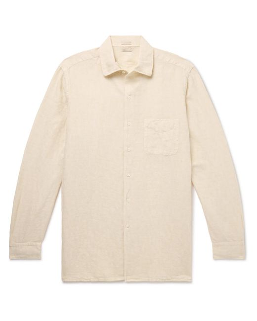 Massimo Alba White Bowles Linen And Cotton-blend Shirt for men