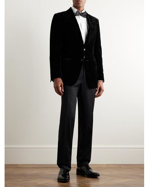 Tom Ford Black Atticus Metallic Velvet Tuxedo Jacket for men
