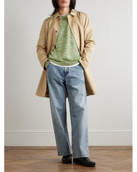 Federico Curradi Green Linen And Cotton-Blend Sweater for men