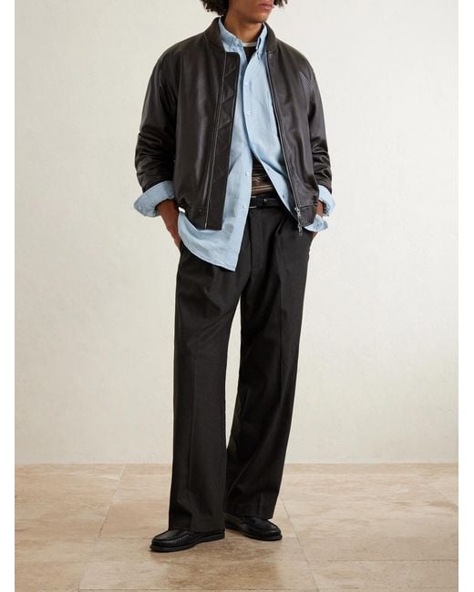 Barena Blue Button-down Collar Linen And Cotton-blend Chambray Shirt for men