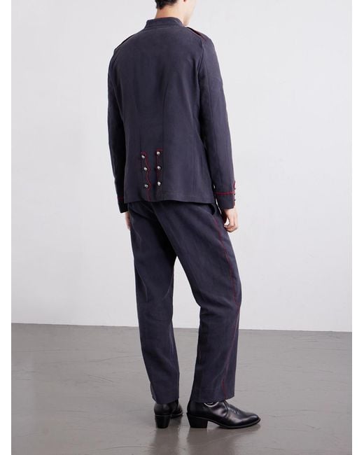 Enfants Riches Deprimes Blue Fireman Linen Blazer for men