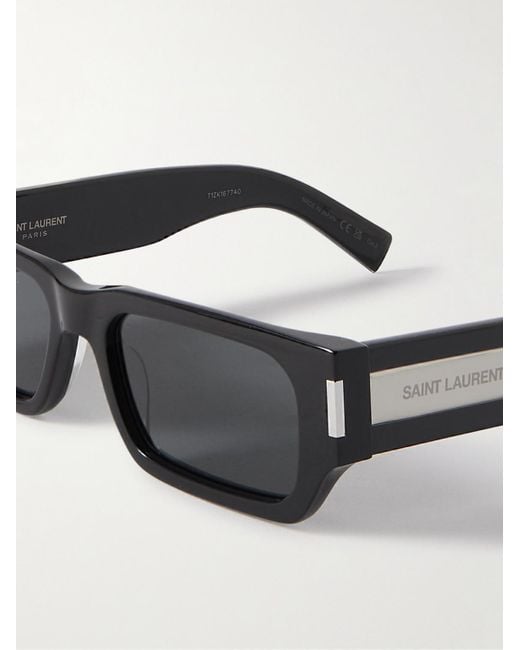 Saint Laurent Black New Wave Rectangular-frame Acetate Sunglasses for men