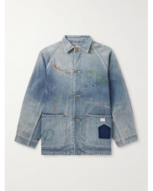 Kapital Blue Cactus Embroidered Denim Jacket for men